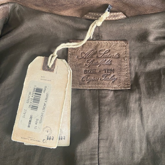 NWT All Saints Leather Usprey Shrunken Jacket Women’s $620 RARE - Picture 2 of 11